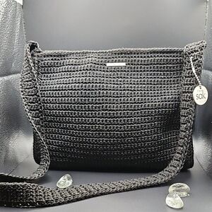 The Sak Black Crochet Crossbody Bag